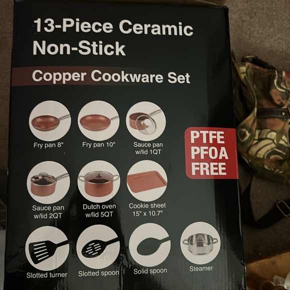 13 piece ceramic Non-Stick Copper Cookwarere new original packing and packaging - Picture 6 of 6